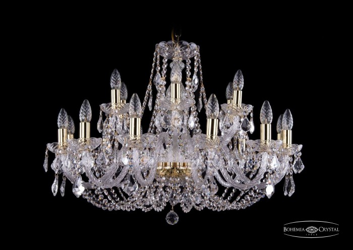 фото Люстра Bohemia Ivele Crystal 1406/12+6/300/G/Leafs