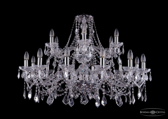 фото Люстра Bohemia Ivele Crystal 1413/12+6/360-85/2d/Ni/Leafs