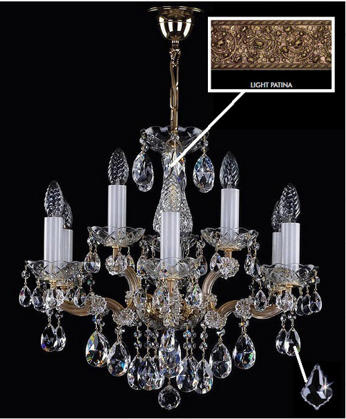 ajnj Люстра ArtGlass MARIA TEREZIA 26 LIGHT PATINA VA-PE CE