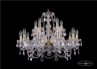 фото Люстра Bohemia Ivele Crystal 1411/10+5/240/G/Leafs