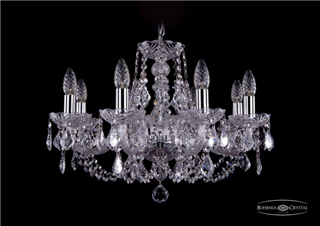 фото Люстра Bohemia Ivele Crystal 1406/8/195/Ni/Leafs