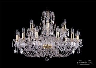 фото Люстра Bohemia Ivele Crystal 1406/12+6/300/G/Leafs