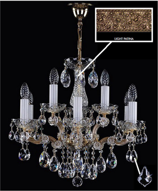 ajnj Люстра ArtGlass MARIA TEREZIA 26 LIGHT PATINA VA-PE CE