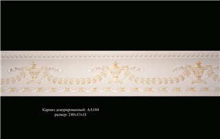 Фото карниз плинтус потолочный раскрашенный AA104